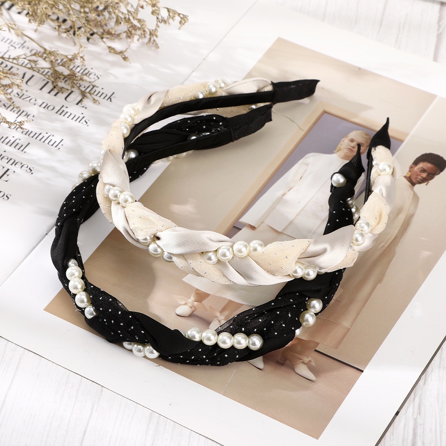 Băng Đô Cài Tóc Dạng Lưới Đính Ngọc Trai Thời Trang Hàn Quốc Cho Nữ