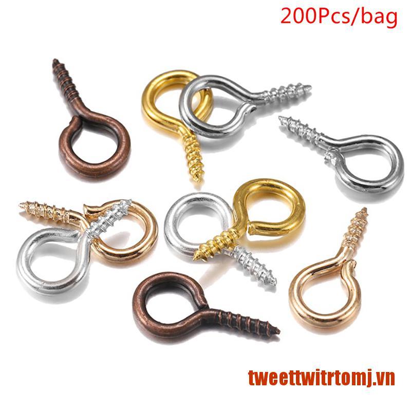 Bộ 200 Khoen Móc Mini Màu Vàng Đồng