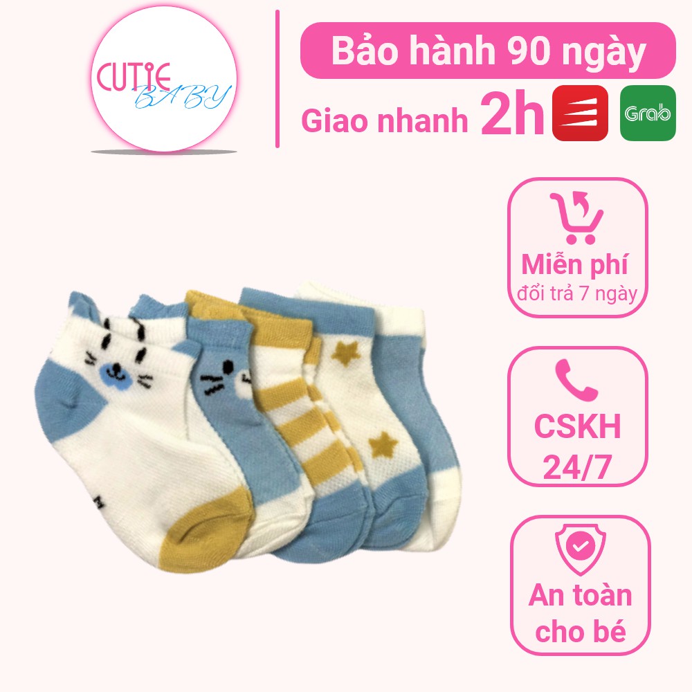 Set 5 tất vớ chân cho bé sơ sinh, bé trai, bé gái - tất lưới cho bé từ 0 tháng đến 3 tuổi - Tất em bé kids socks