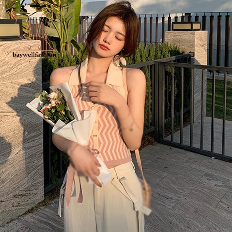 Áo Nữ Không Tay Họa Tiết Sọc Thời Trang Quyến Rũ | BigBuy360 - bigbuy360.vn