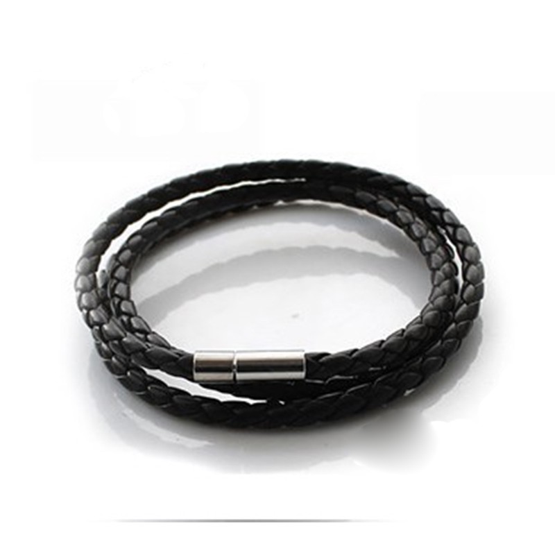 Vòng cổ chất liệu da kiểu bện thời trang