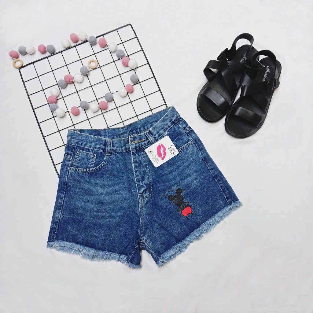 (hình thật) Quần short jean nữ mickey trẻ trung cực hot - TN13