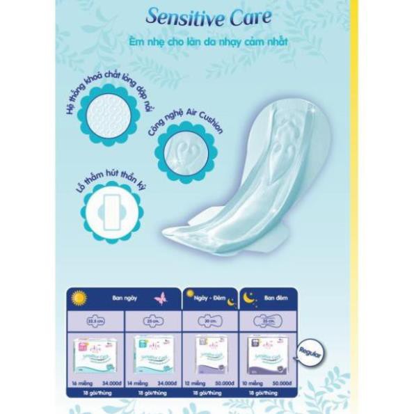 [Mua 1 tặng 1] gói Băng vệ sinh siêu mềm Elis Sensitive Care Natural Cotton 25 cm ( 14 miếng/gói )