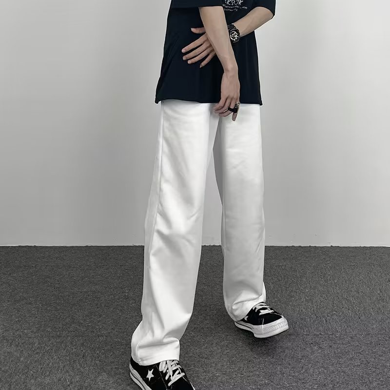Quần jeans Nam Dài Ống Rộng Thời Trang Phong Cách Hong Kong