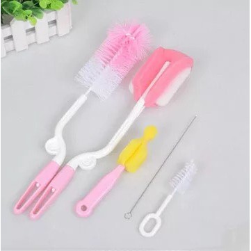 Sỉ Bộ Chổi Cọ Bình Sữa Moonbaby 5 in 1 (Màu Ngẫu Nhiên)