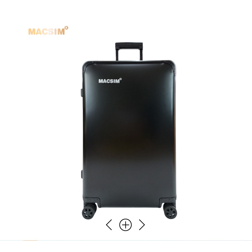 Vali kéo du lịch cao cấp chất liệu hợp kim nhôm nguyên khối MS1318 Macsim cao cấp màu đen cỡ 28inches