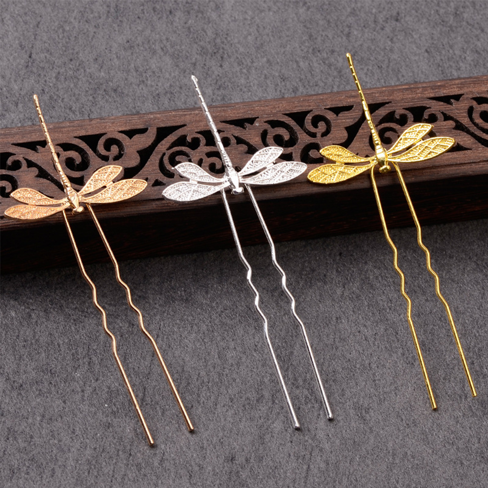 (Hàng Mới Về) Set 1 / 5 Trâm Cài Tóc Hình Chuồn Chuồn Thời Trang Nữ Diy