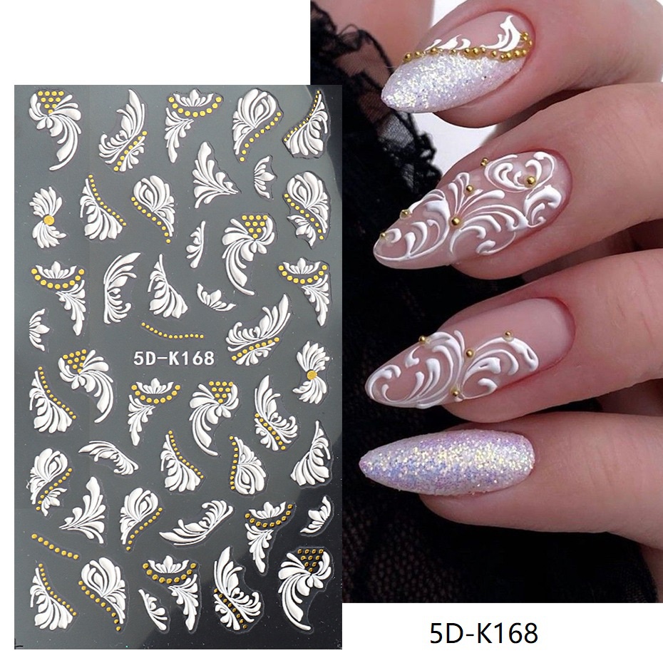 Miếng Dán Trang Trí Móng Tay 5D Acrylic Mạ Vàng Lá GL5D-K171