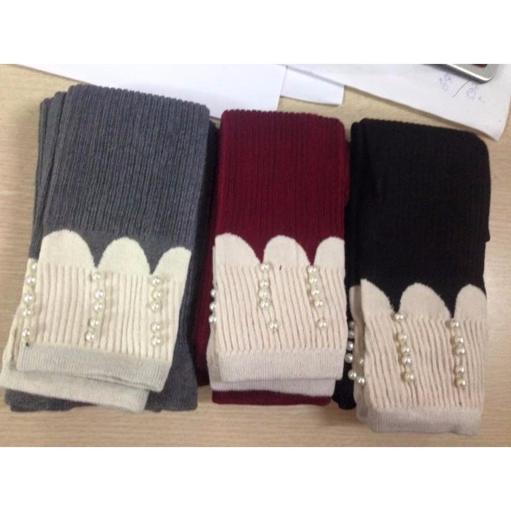 Combo 02 Quần Len Đính Hạt Ngọc Cho Bé