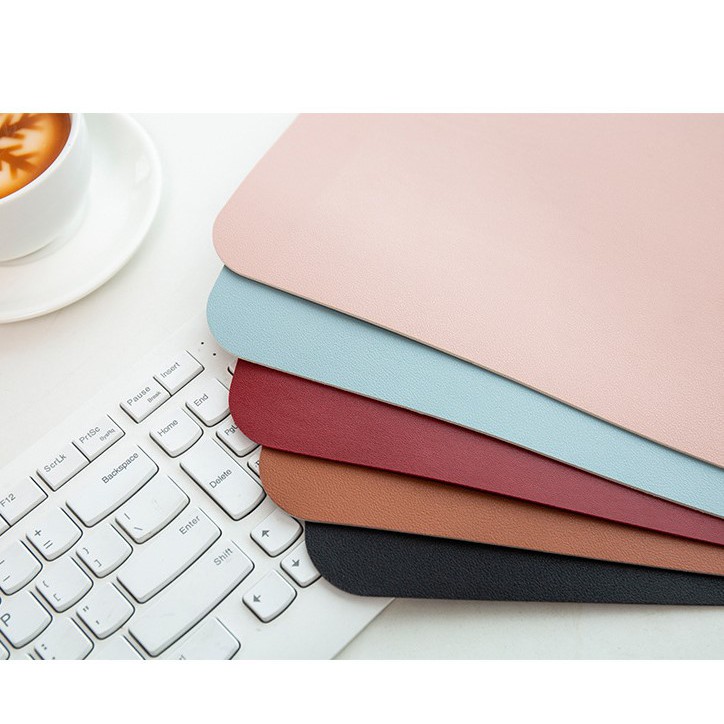 Deskpad - Tấm lót bàn làm việc bằng da/Lót chuột chống trơn trượt, chống nước 2 màu 2 mặt cao cấp #C262