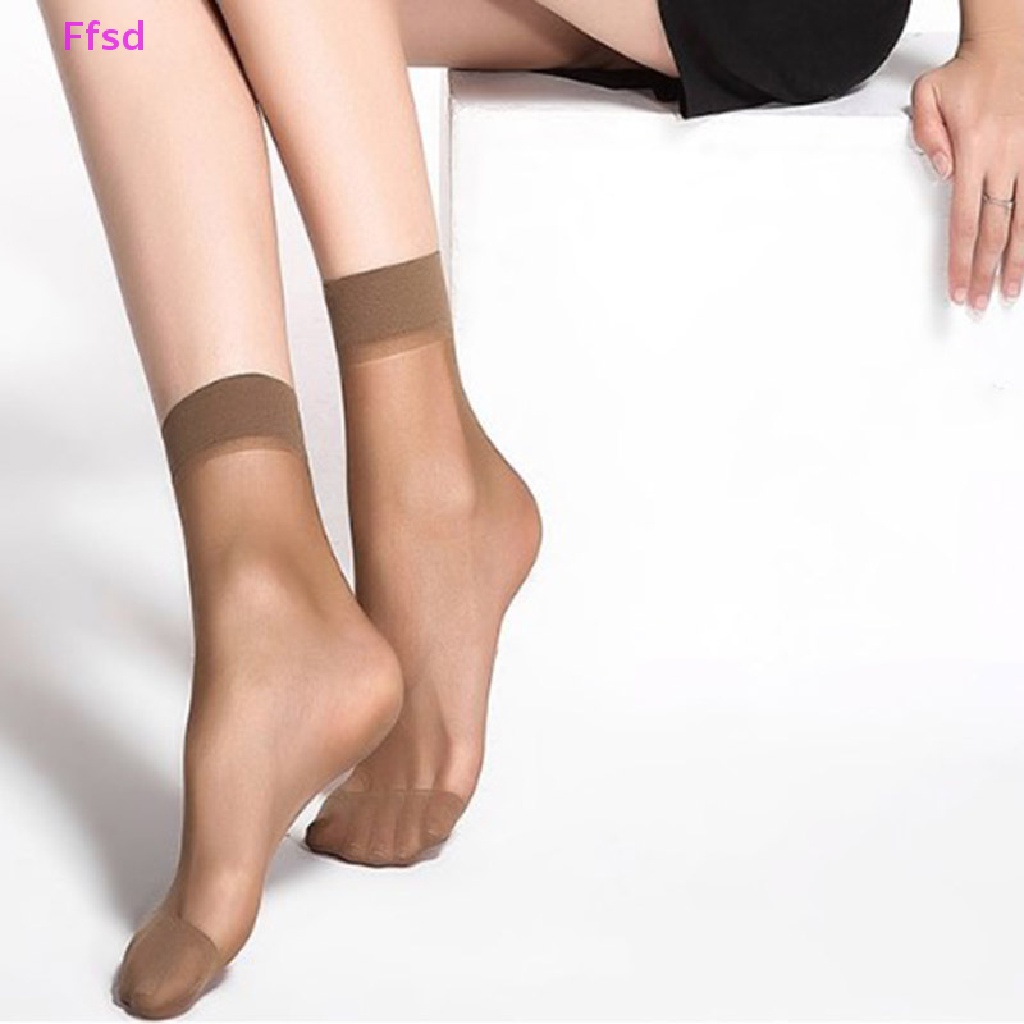 {Ffsd} Set 10 Đôi Vớ Ngắn Siêu Mỏng Trong Suốt Co Giãn Đơn Giản Cho Nữ * Hàng Bán Chạy