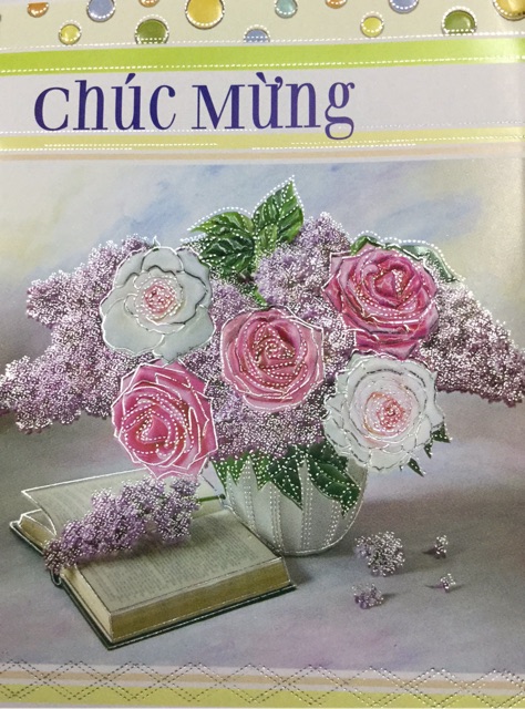 4 chiếc Bưu thiếp chúc mừng hoa nổi 3D