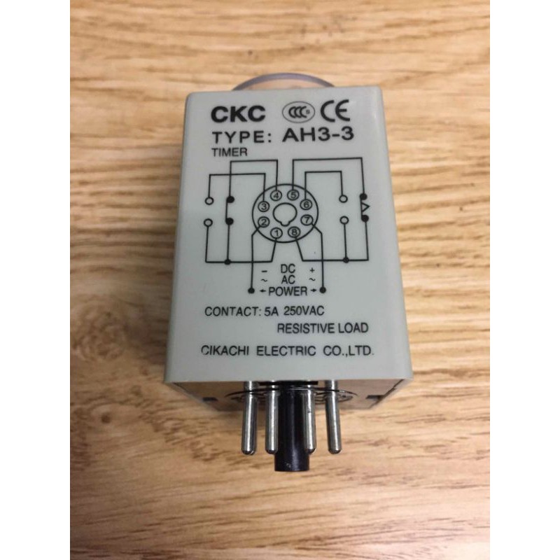 Rơle thời gian CKC AH3-3 Timer CKC  AH3-3 12V - 24V - 220V 10s 30s 60s 3p 6p 10p 30p 60p kèm đế