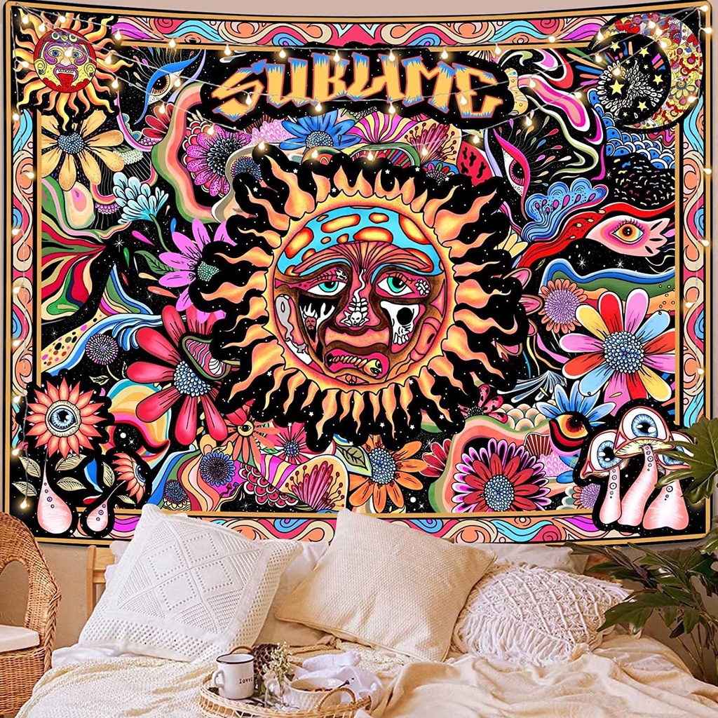 Thảm Treo Tường Họa Tiết Cây Nấm/Ngôi Sao/Cây Cối Hip-Hop Bằng Da Độc Đáo