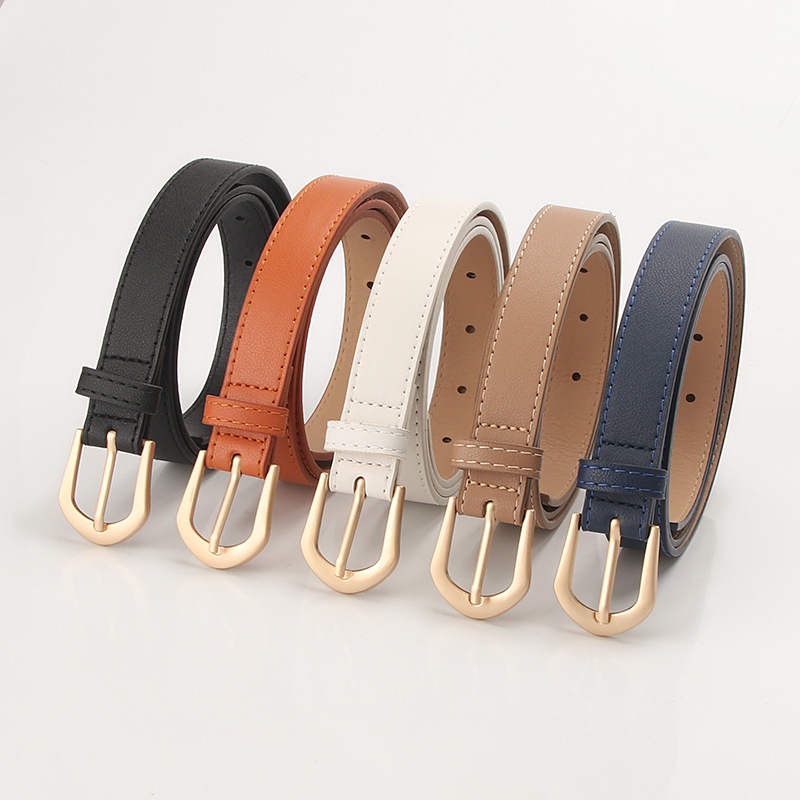 Thắt lưng nữ Ulzzang mặt khóa màu vàng cá tính bản dây 2.3cm (Hỗ trợ cắt, bấm lỗ dây nịt) TL137 - Thắt Lưng Giá Tốt