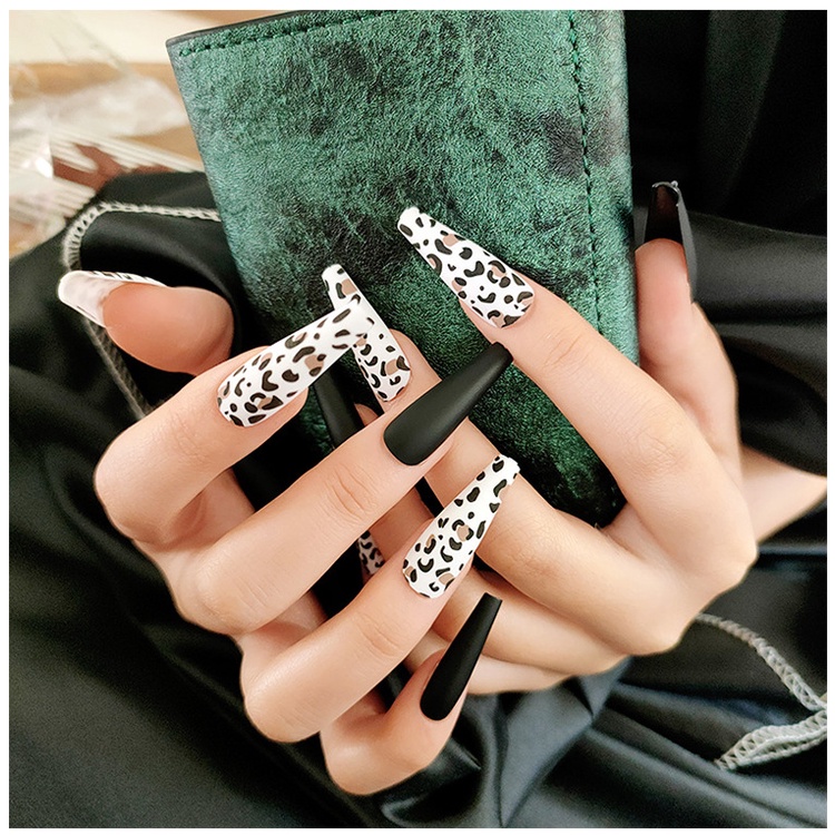 3512 YUKEHUI móng tay giả kèm keo bộ móng tay giả set móng giả trong suốt móng tay giả đính nơ móng tay giả dài vuông móng tay giả dài đính đá