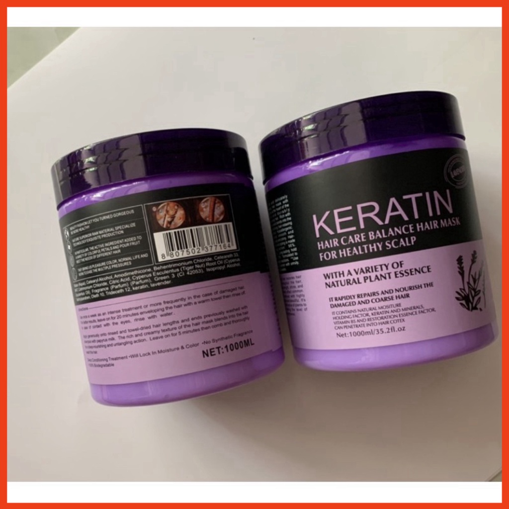 Hấp dầu ( Kem ủ tóc )( Hủ tím ) Ủ hấp tóc KERATIN Collagen 1000ml, cũng cấp dưỡng chất KERATIN tự nhiên UT08 loại 1