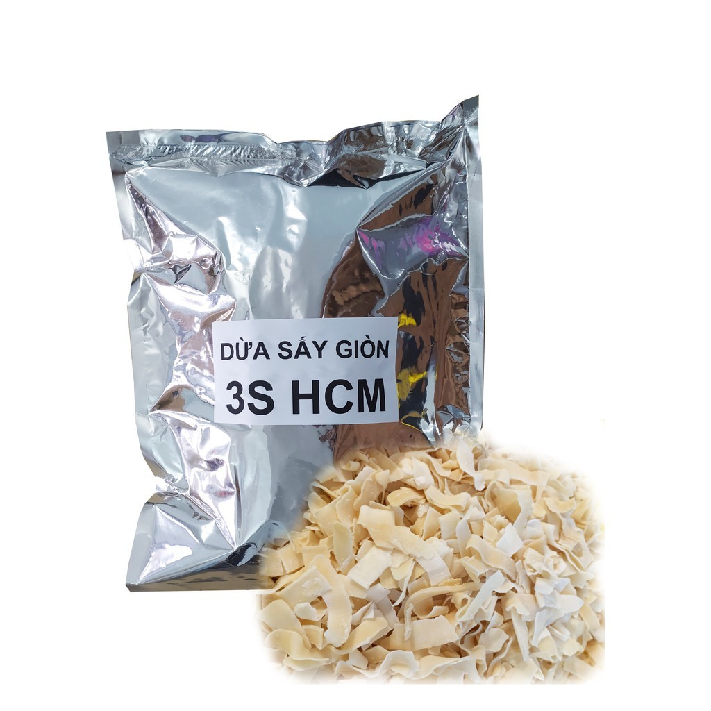 DỪA SẤY GIÒN túi 1 kg (ĐẶC SẢN BẾN TRE), loại 1, dừa trắng ngà, mỏng, giòn