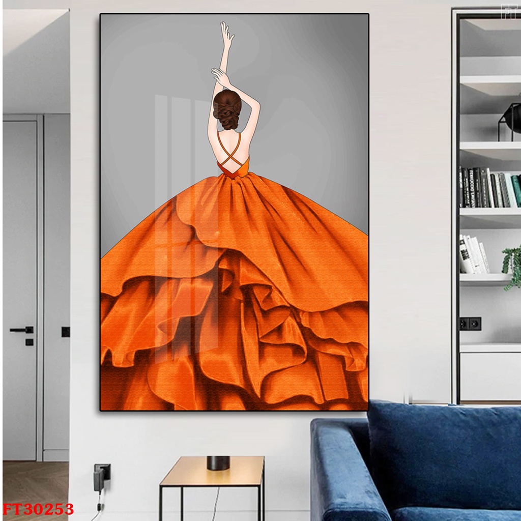 Tranh Laminate Tráng Gương - Treo Tường Trang Trí Phòng Ngủ Cô Gái Nghệ Thuật 02 - Tường Vip
