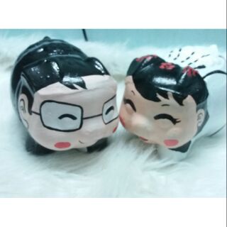 CẶP ĐÔI CÔ DÂU & CHÚ RỂ HEO ĐẤT HANDMADE NHA TRANG