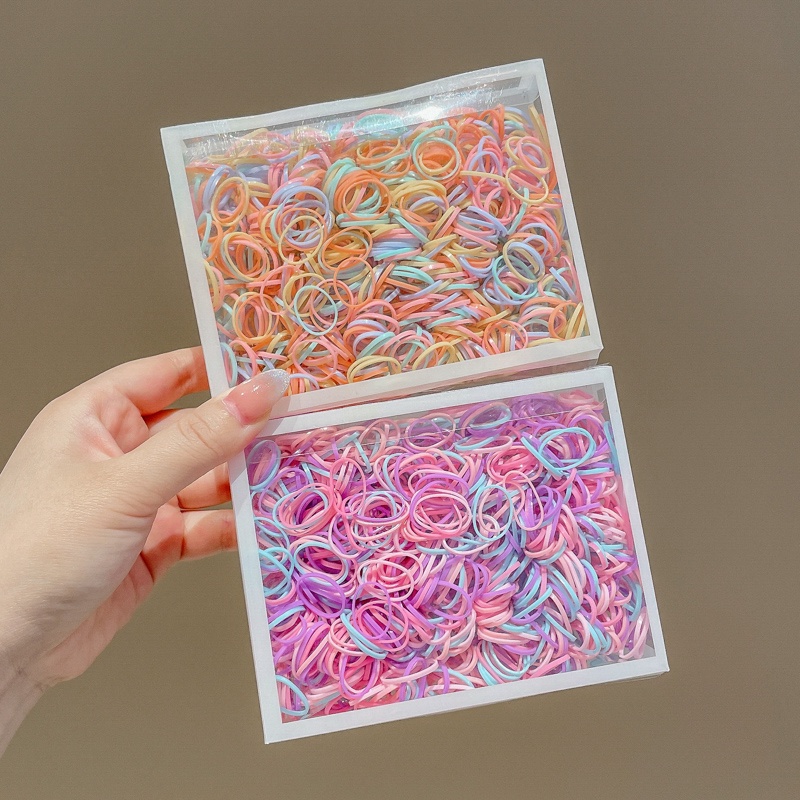 Dây Thun Cột Tóc Nhiều Màu Dùng Một Lần Không Gây Đau Thời Trang Cho Bé