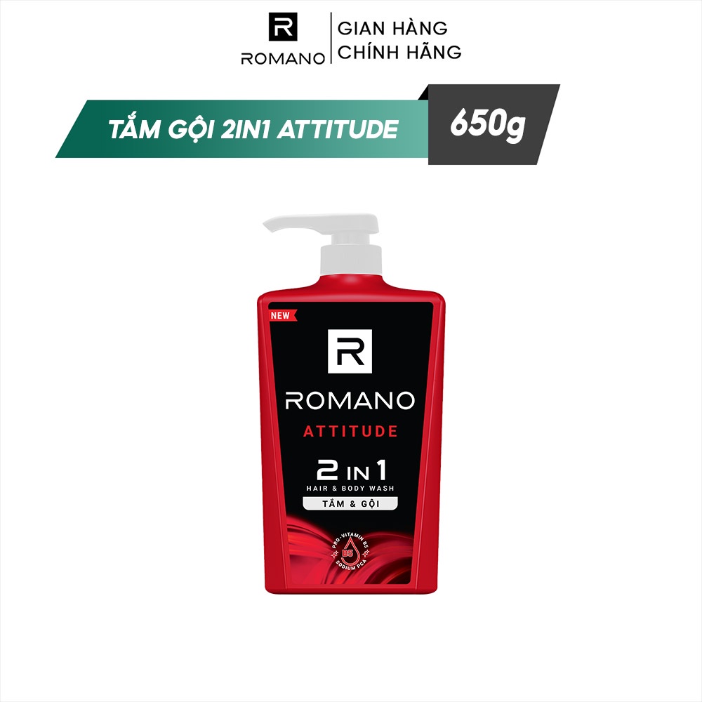 Tắm gội 2 trong 1 Romano hương nước hoa 650g