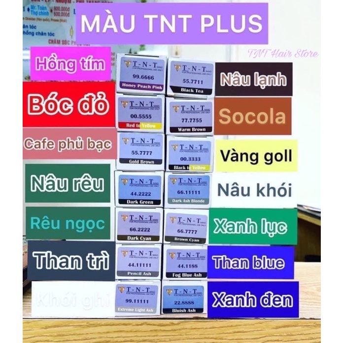 Thuốc Nhuộm Tóc TNT Hair Store ,Màu Nhuộm Chính Hãng TNT,Dụng Cụ Làm  Tóc,Mỹ Phẩm Tóc Cao Cấp | TNT Hair Store