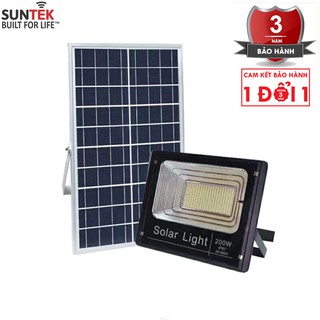 Đèn Pha Năng Lượng Mặt Trời SUNTEK LED Solar Light JD-8200 200W - Hàng Chính Hãng - Bảo hành 3 năm 1 đổi 1