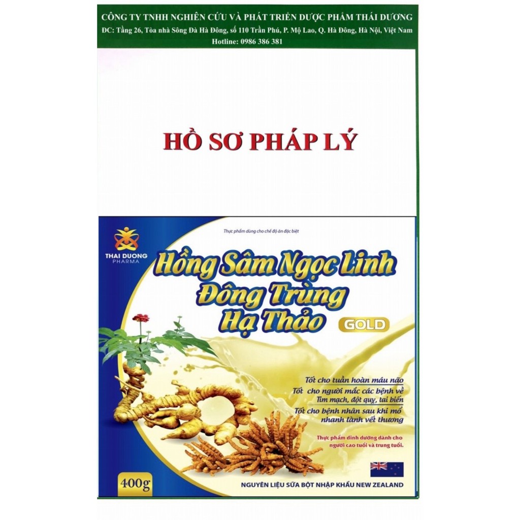 (Chính Hãng)_Sữa Bột Hồng Sâm Ngọc Linh, Đông Trùng Hạ Thảo Gold - 400gr/hộp