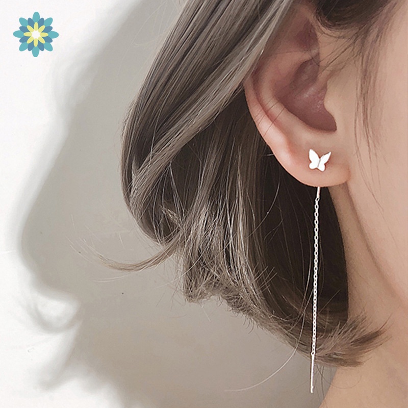 Bông tai dáng dài hình bướm phong cách Hàn Quốc lãng mạn thời trang cho nữ