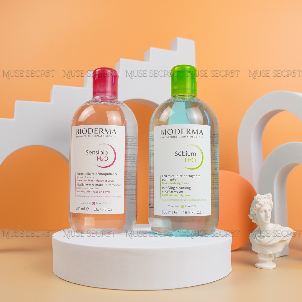 [Quà Tặng Khẩu Trang] Nước Tẩy Trang Bioderma - Bioderma Xanh dành cho da dầu, Bioderma Hồng dành cho da nhạy cảm 500ml | BigBuy360 - bigbuy360.vn