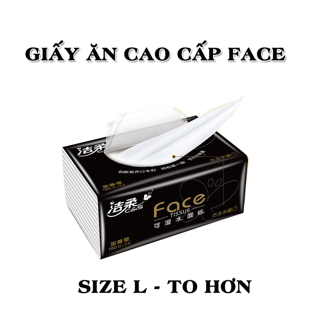3 gói giấy ăn face size L 150 tờ 3 lớp. Hàng nội địa trung cao cấp