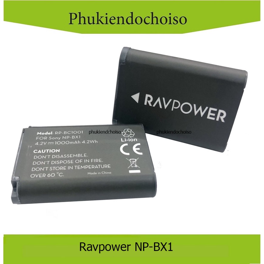 Pin máy ảnh Ravpower cho Sony NP-BX1