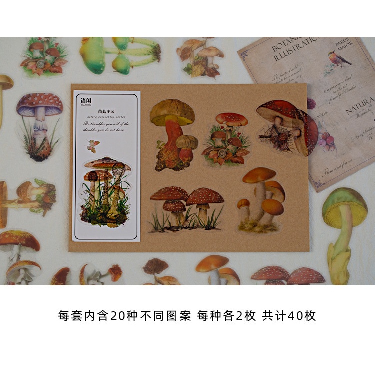 Bộ 40 Miếng Dán Trang Trí Sổ Tay Hình Cây Cối Sáng Tạo