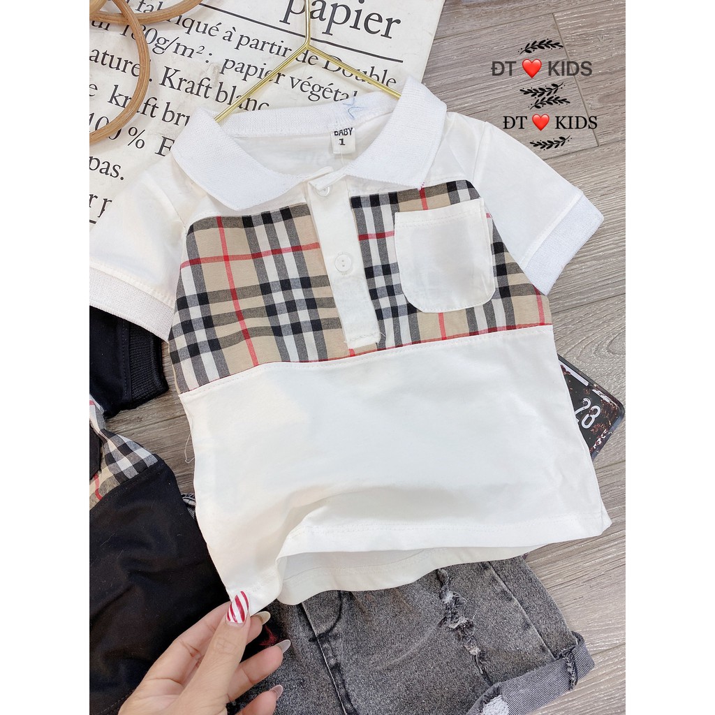 Set công tử áo cotton kèm quần bò thanh lịch, đáng yêu cho bé trai, quần áo trẻ em, bộ đồ bé trai - Thời trang bé yêu XQ