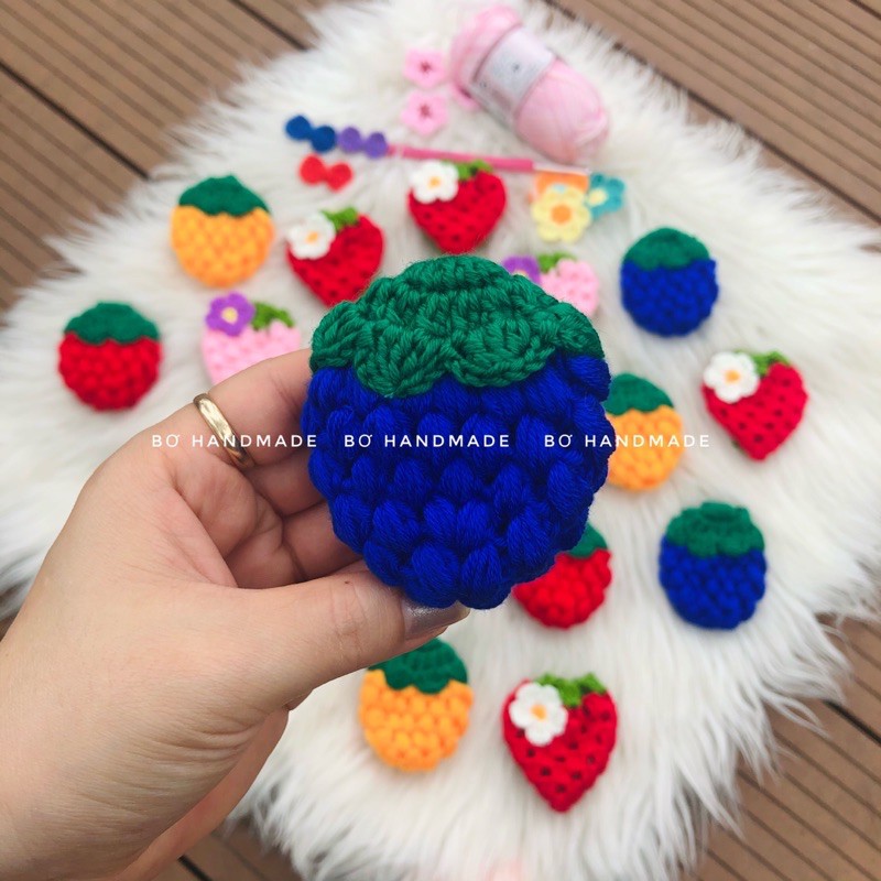 Túi tỏi hình quả dâu màu sắc handmade cho bé yêu - Đồ đan len handmade chất lượng cao