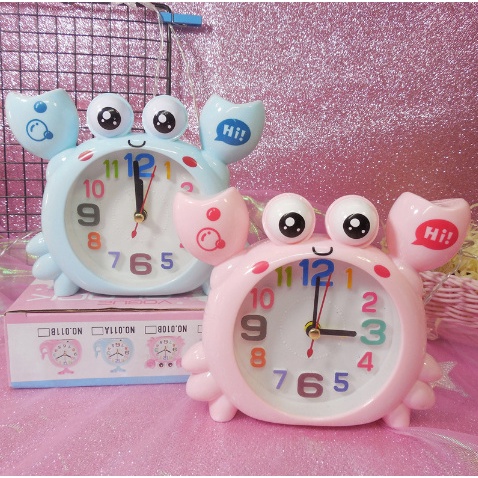Đồng hồ báo thức để bàn họa tiết con cua hoạt hình dễ thương cute sáng tạo cho bé