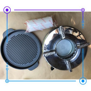 Combo bếp cồn inox- chảo gang tặng 1 gói cồn khô