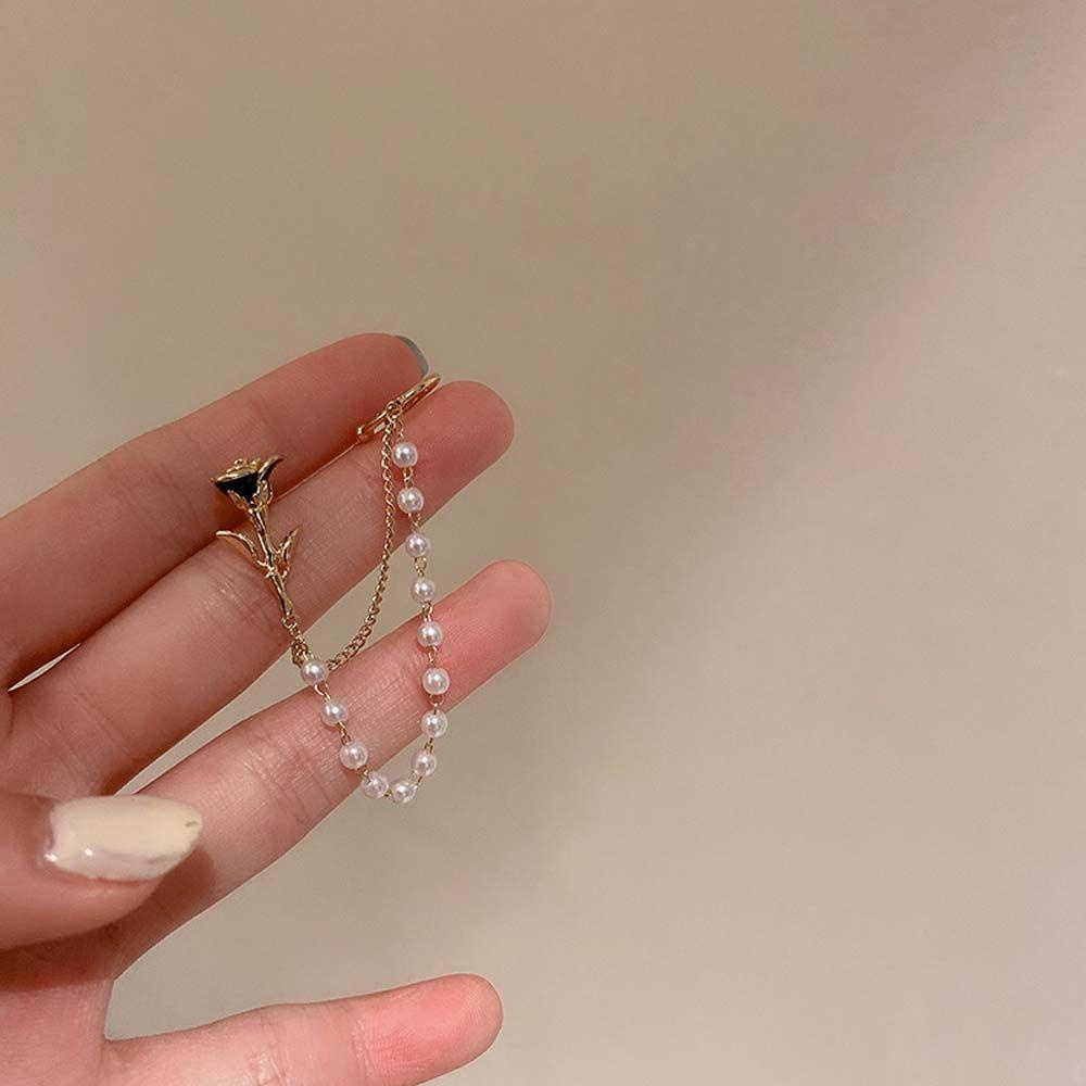 Bông Tai Dáng Dài Hình Hoa Hồng Phong Cách Hàn Quốc Thời Trang Cho Nữ