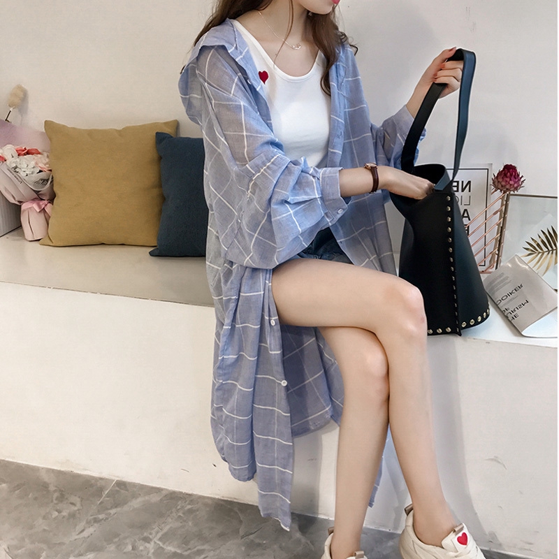 Áo Khoác Mỏng Tay Dài Kẻ Sọc Thiết Kế Trẻ Trung Cho Nữ