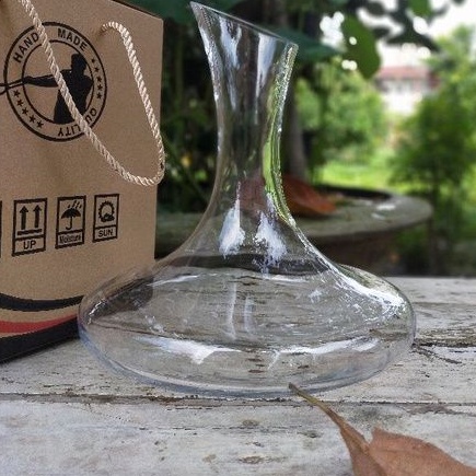 Bình thở rượu vang - Decanter dáng cổ điển miệng vát không tay cầm  dung tích 1700ml