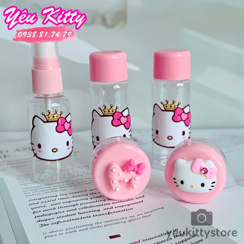 BỘ BÌNH CHIẾT MỸ PHẨM DU LỊCH HELLO KITTY