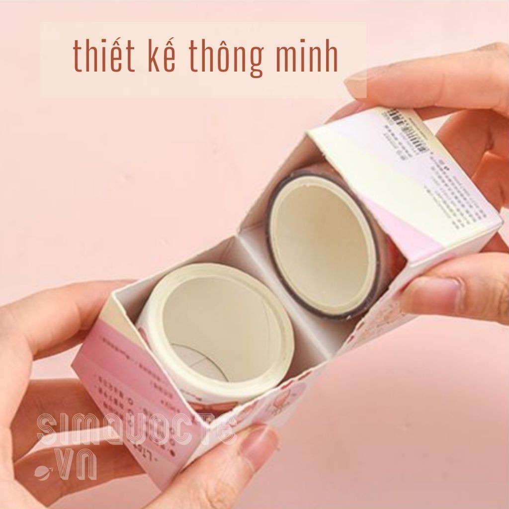 [1 cuộn giấy washi + 1 cuộn nhựa PET khổ to] Hộp 2 cuộn sticker bé gái hoạt hình dễ thương ST119