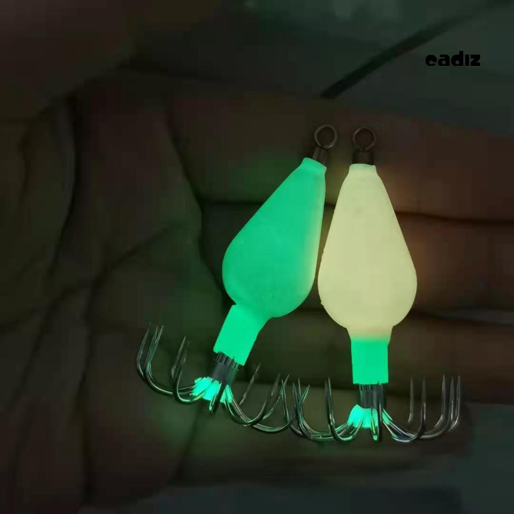 Móc Câu Cá Hình Mực Dạ Quang Siêu Nhẹ Độ Cứng Cao Bằng Kim Loại cadiz