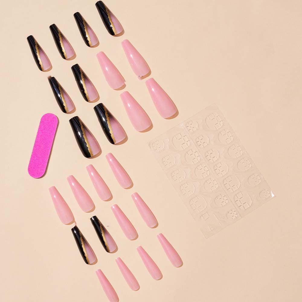 Hộp 24 Móng Tay Giả Trang Trí Nghệ Thuật|Kim Tuyến Lấp Lánh Trang Trí Móng Tay