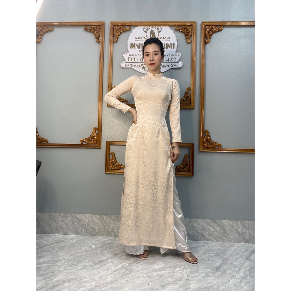 Áo dài gấm hoa truyền thống_Duy Chinh_ADGT0002_Tông Màu Hông