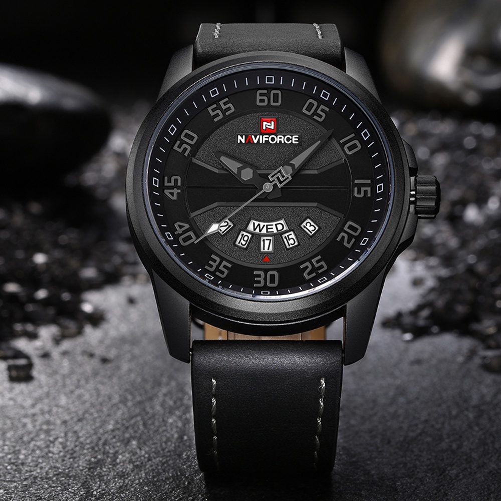 Đồng Hồ Quartz NAVIFORCE Chống Thấm Nước Với Dây Đeo Da