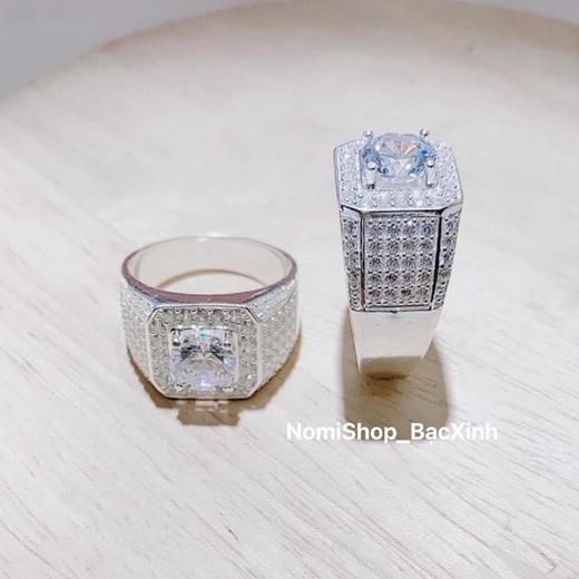 Nhẫn Nam thời trang to đẹp lịch lãm, chất liệu bạc s99 Mainomi Shop Bạc Xinh
