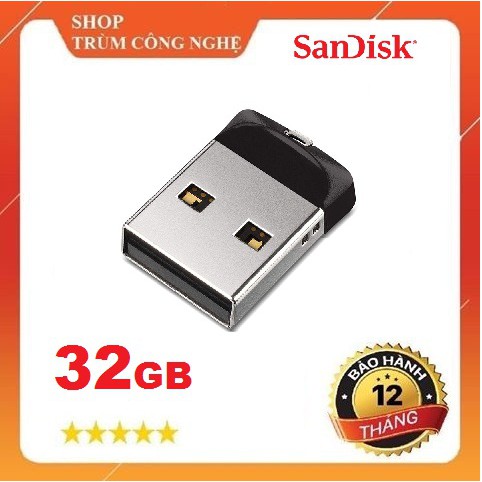 [Mã ELFLASH5 giảm 20K đơn 50K] USB Sandisk Cruzer Fit CZ33 32GB - USB Nhỏ Mini