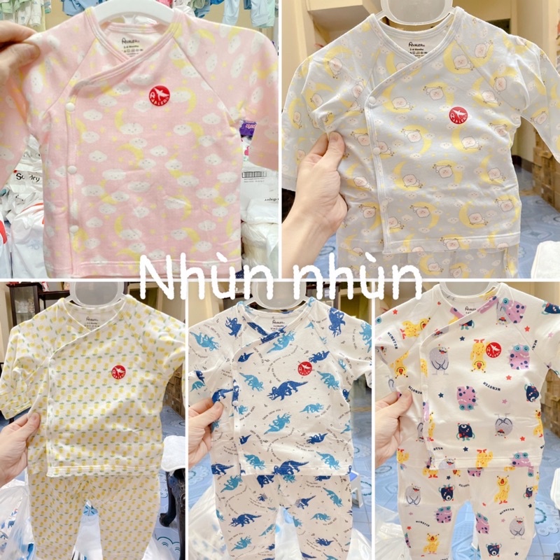 (Avaler/Phủ Lý)Bộ cotton sơ sinh Avaler size Newborn/3-6m/6-9m